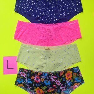 Victoria's Secret PINK Seamless Cheeky Size L Panty Bundle - 4 pairs